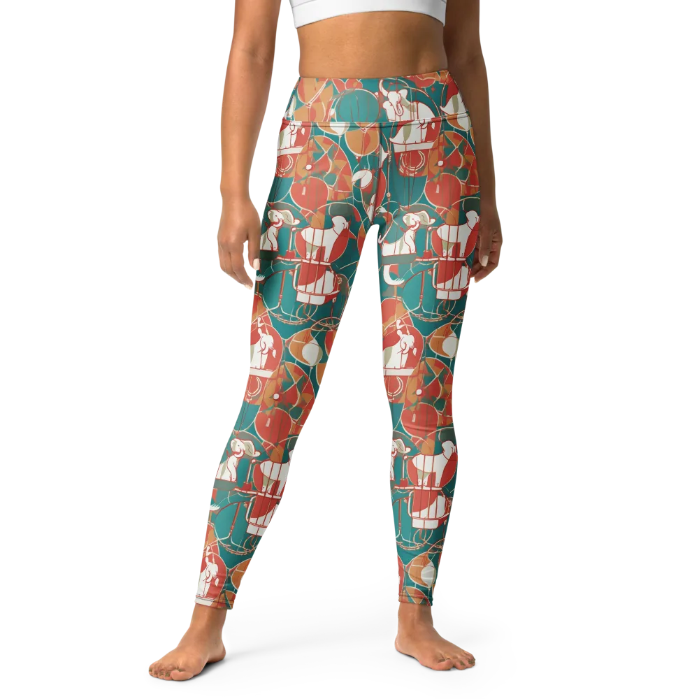 Elephant Airlift on Yoga Leggings — Front
