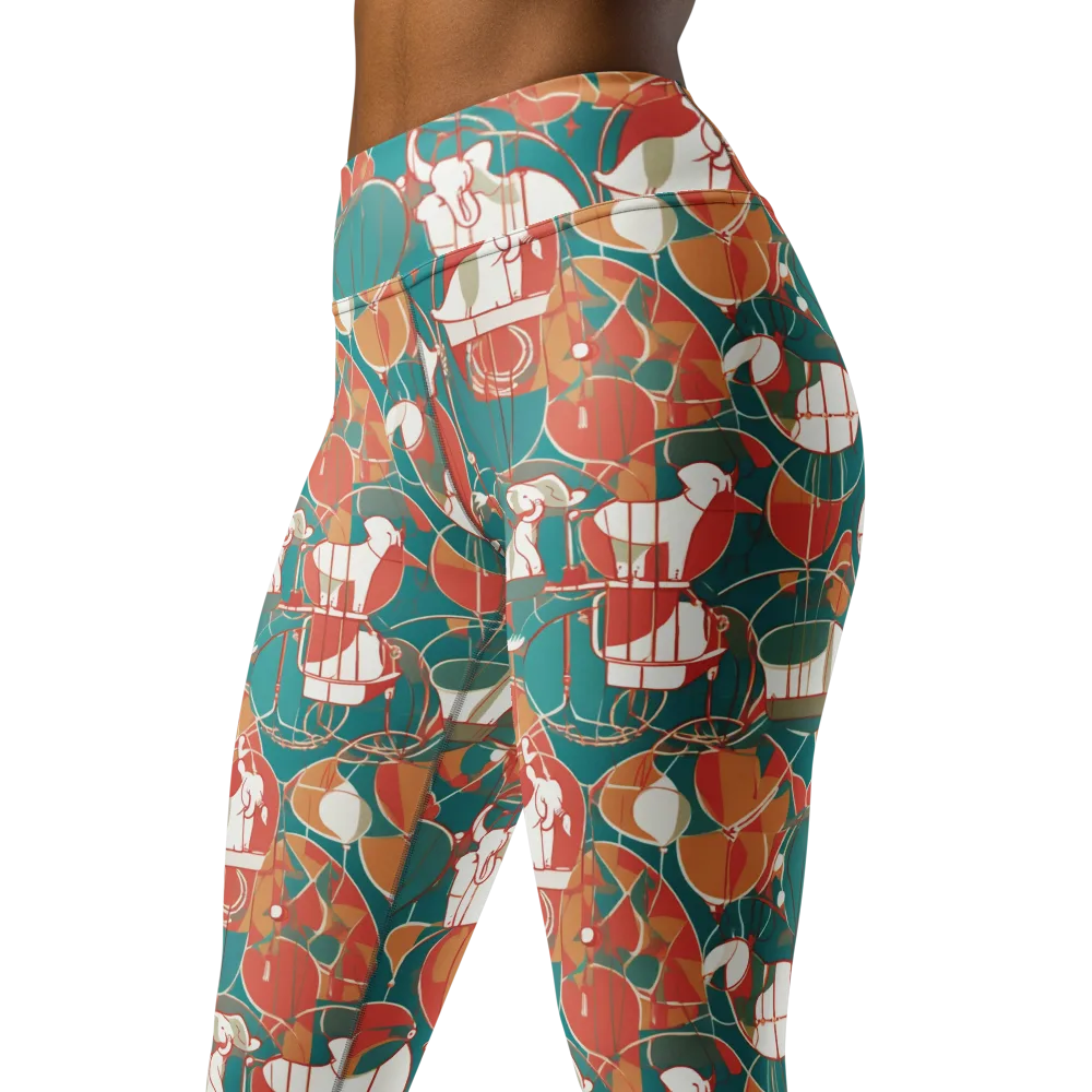 Elephant Airlift on Yoga Leggings — Left Front