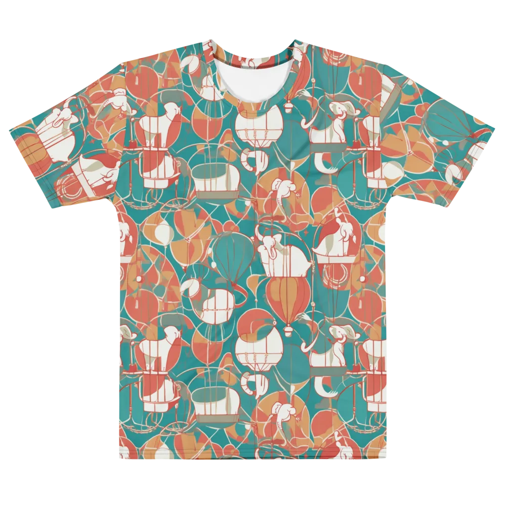 Elephant Airlift on Men's Cotton Crew Neck T-Shirt — Front
