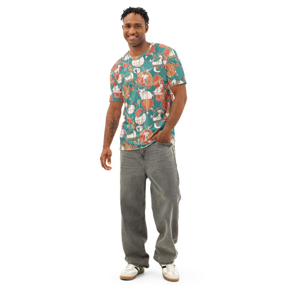 Elephant Airlift on Men's Cotton Crew Neck T-Shirt — Front