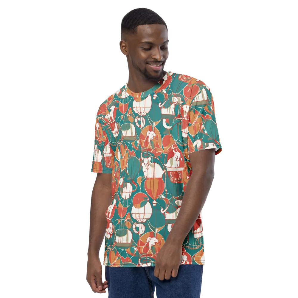 Elephant Airlift on Men's Crew Neck T-Shirt — Left