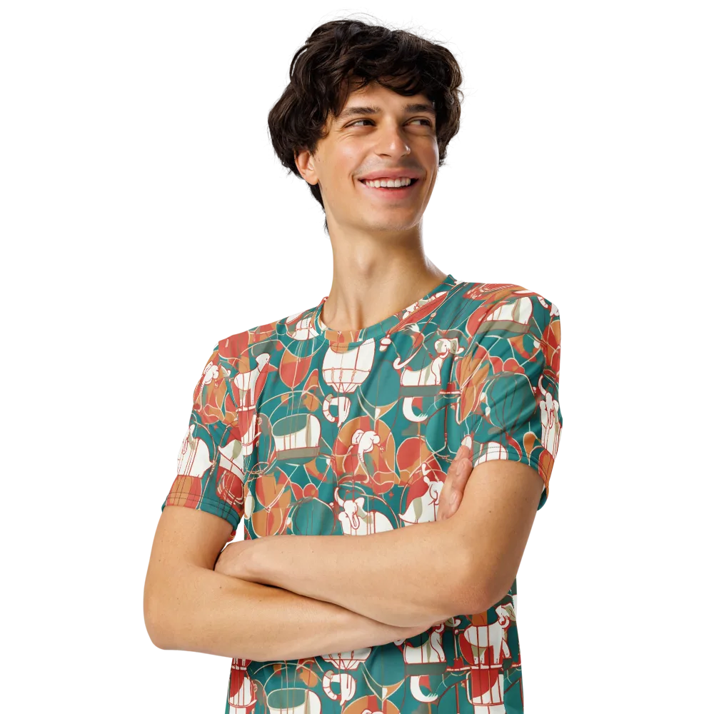 Elephant Airlift on Men's Crew Neck T-Shirt — Left Front