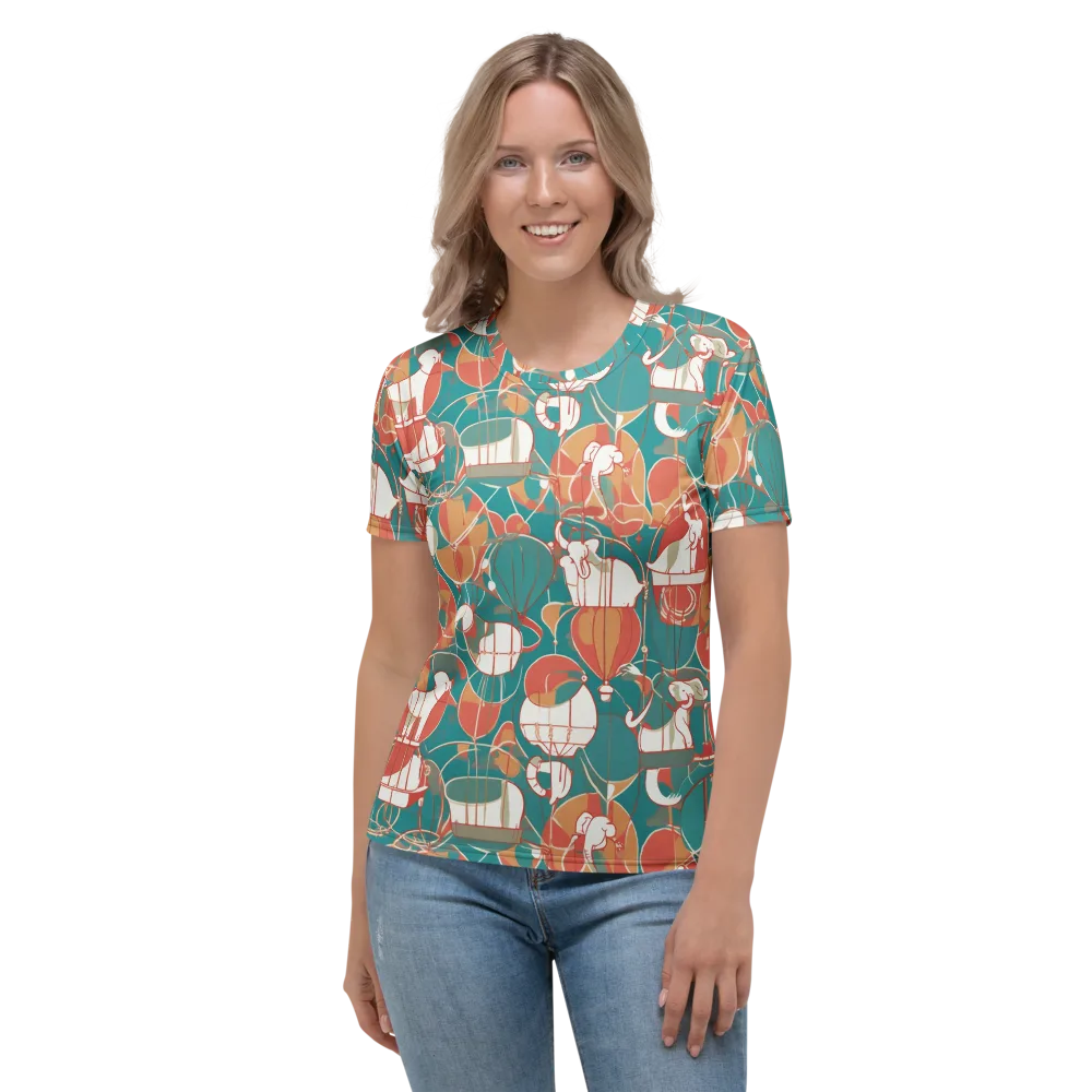 Elephant Airlift on Women's Crew Neck T-Shirt — Front