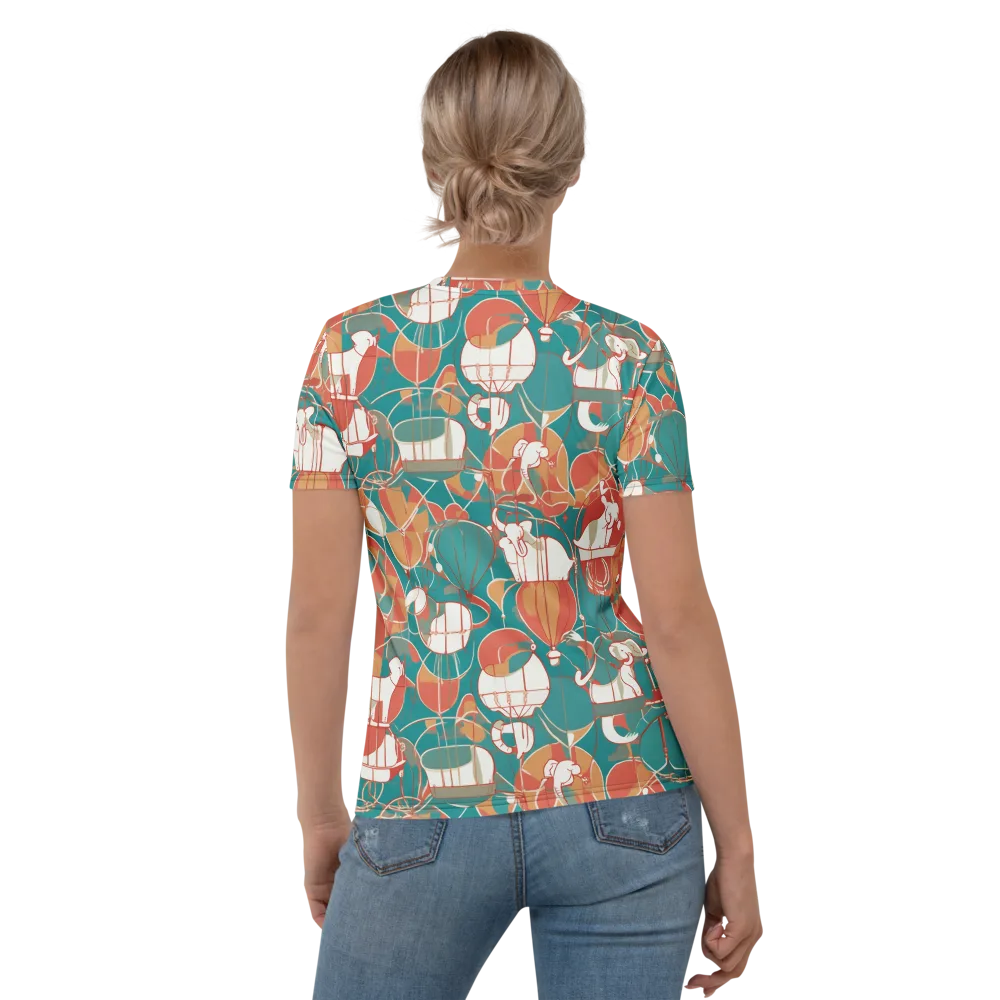 Elephant Airlift on Women's Crew Neck T-Shirt — Back