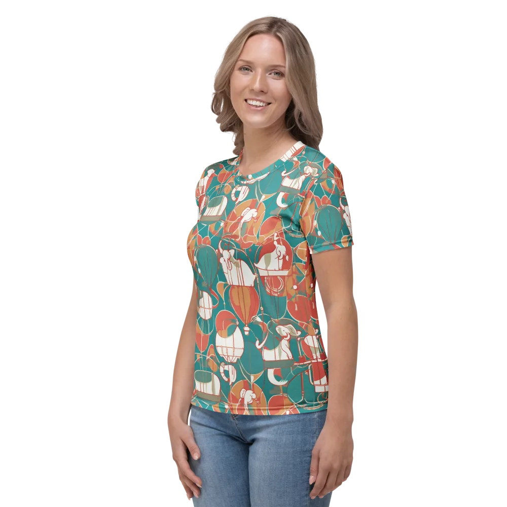 Elephant Airlift on Women's Crew Neck T-Shirt — Left
