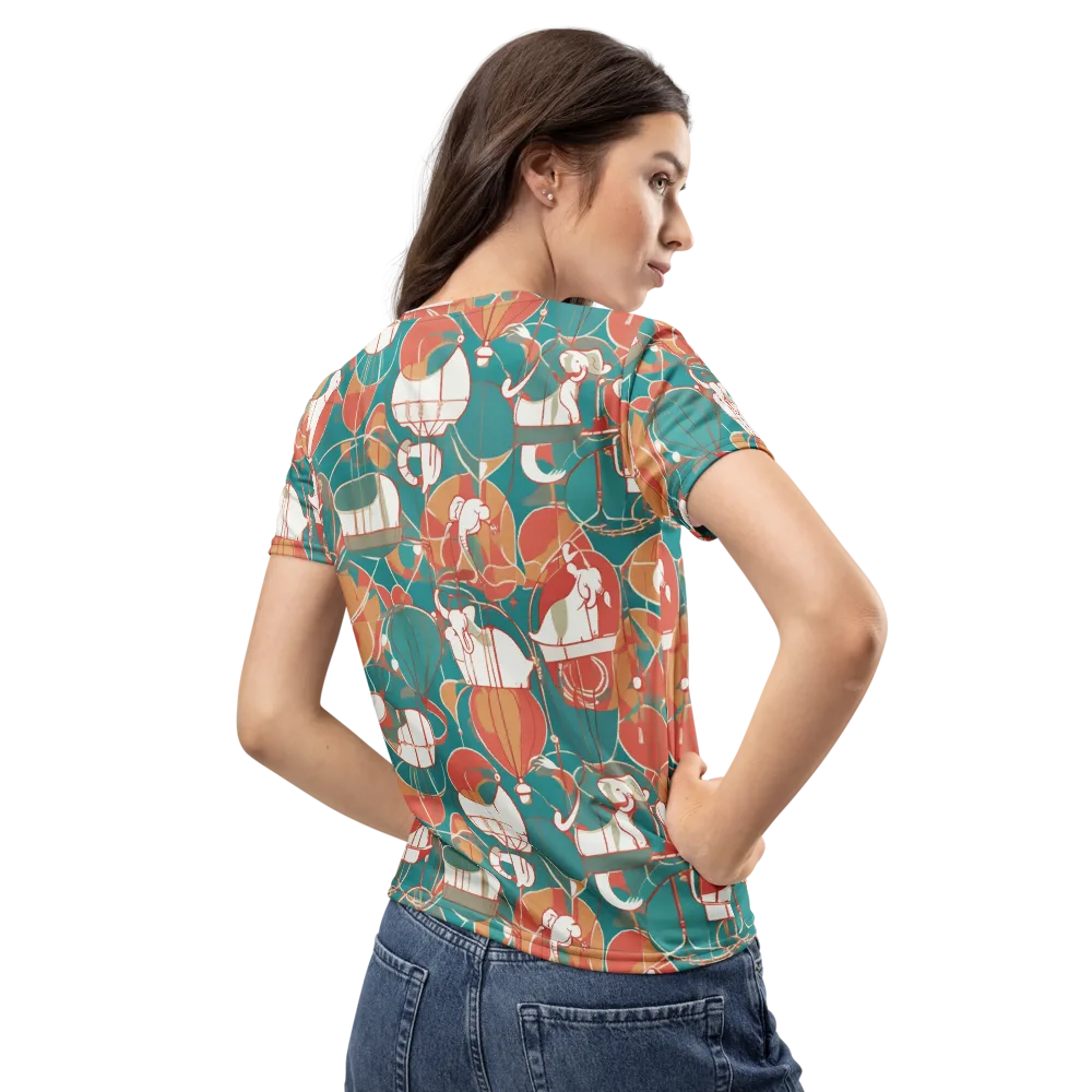 Elephant Airlift on Women's Crew Neck T-Shirt — Back