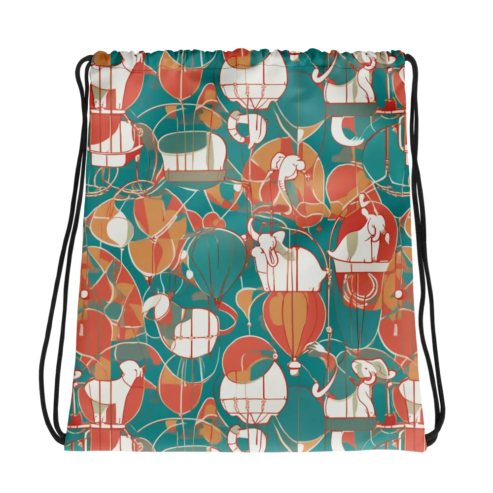Elephant Airlift on Drawstring Bag — Photo