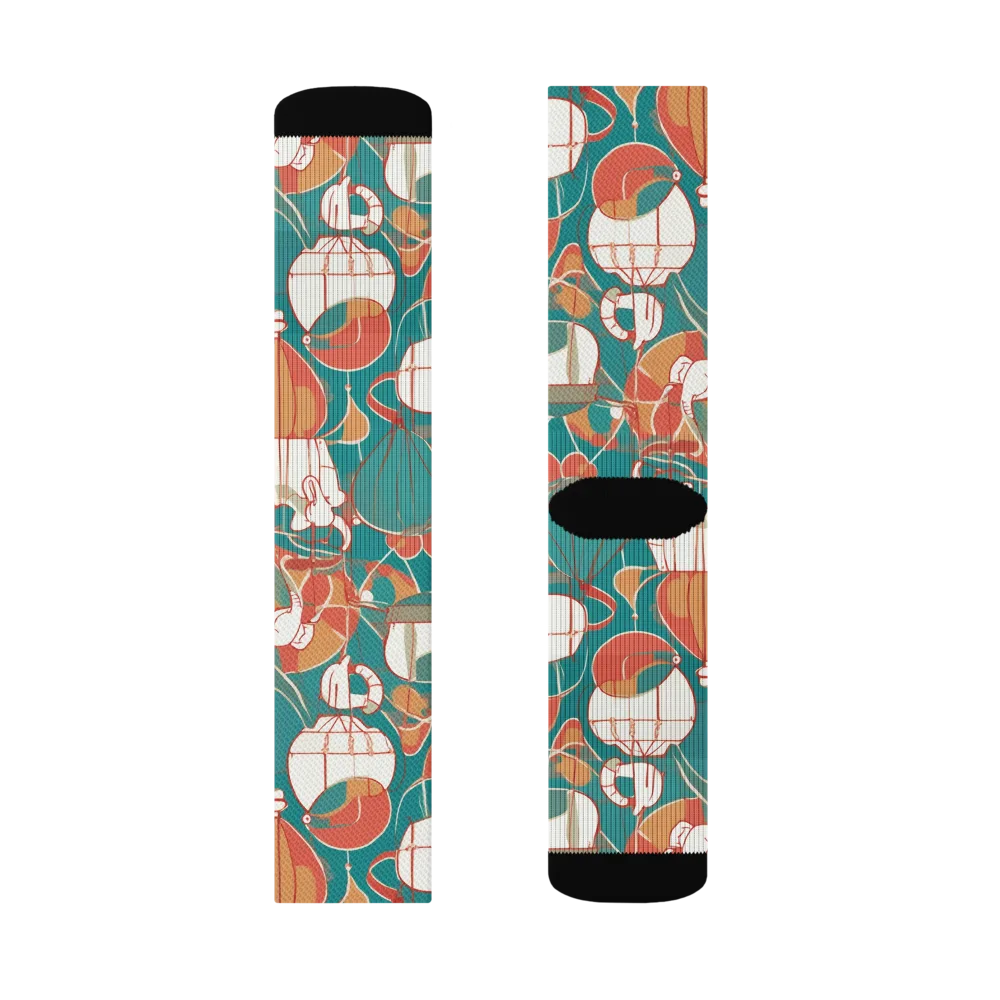 Elephant Airlift on Socks — Left Sock