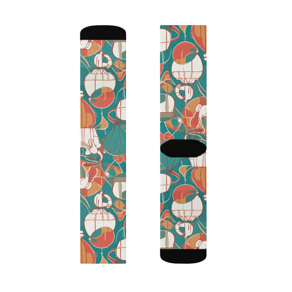 Elephant Airlift on Socks — Right Sock