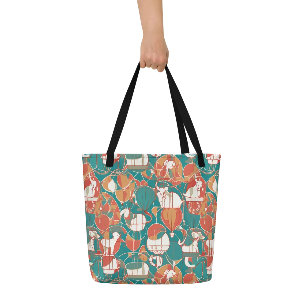 Elephant Airlift on Large Tote Bag W/ Pocket — Front