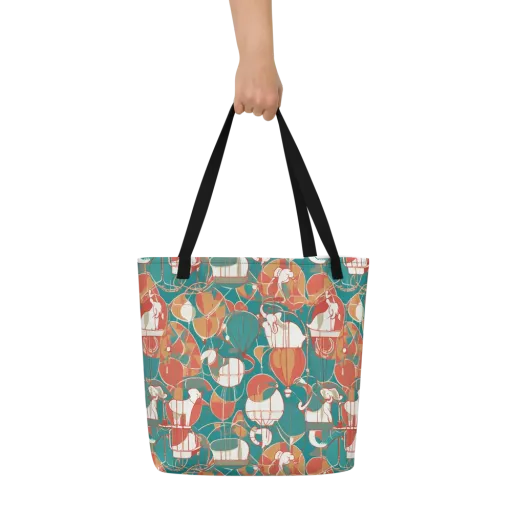 Elephant Airlift on a Large Tote Bag W/ Pocket