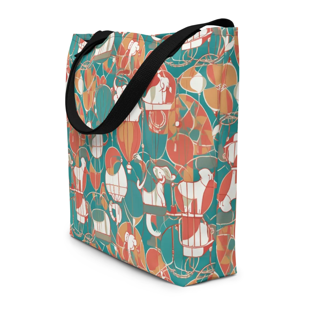 Elephant Airlift on Large Tote Bag W/ Pocket — Front