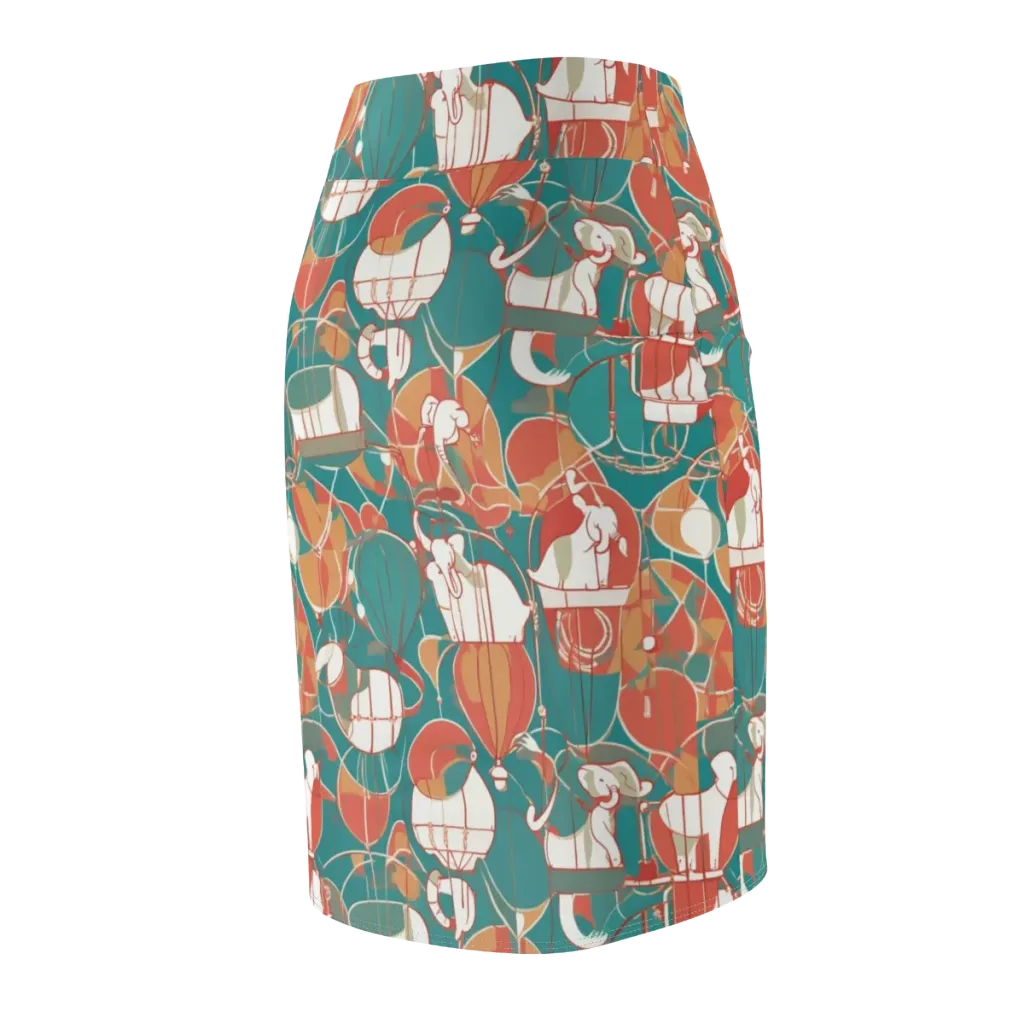 Elephant Airlift on Pencil Skirt — Back Side