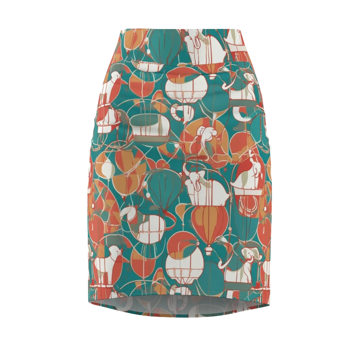Elephant Airlift on Pencil Skirt — Front