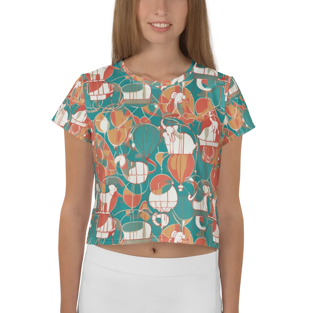 Elephant Airlift on Crop Tee — Front