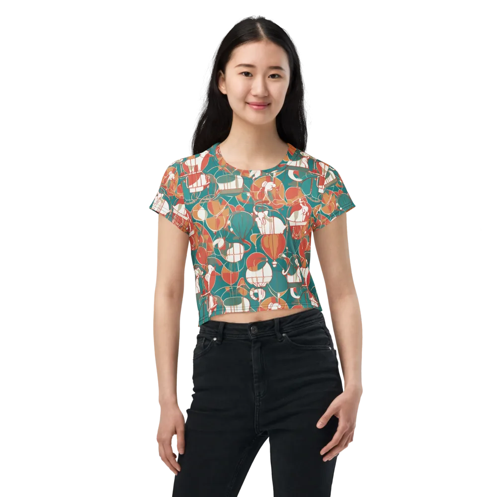 Elephant Airlift on Crop Tee — Front