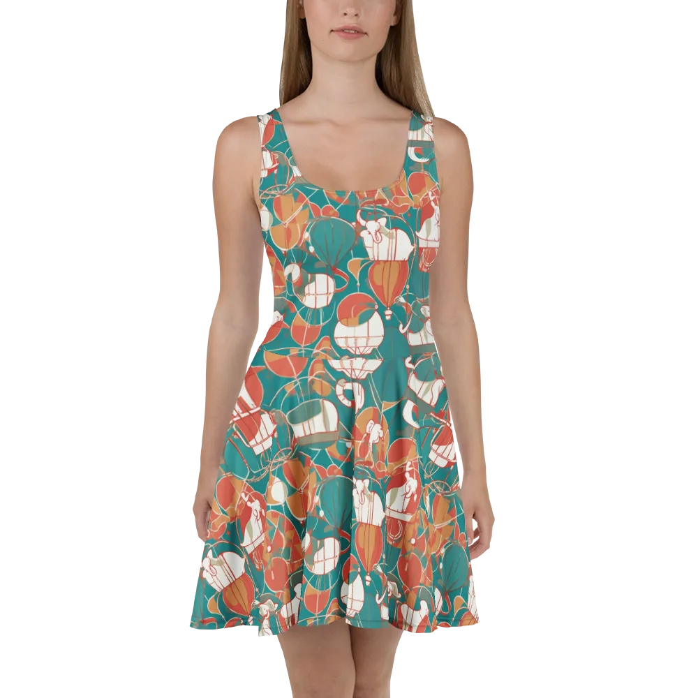 Elephant Airlift on Skater Dress — Front