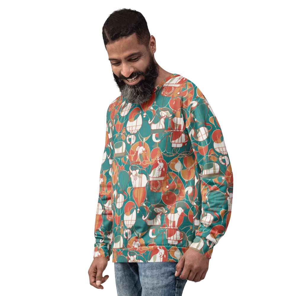 Elephant Airlift on Sweatshirt — Left Front