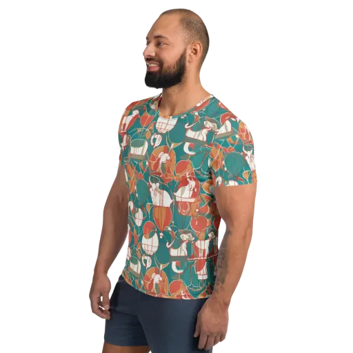 Elephant Airlift on a Men's Athletic T-Shirt