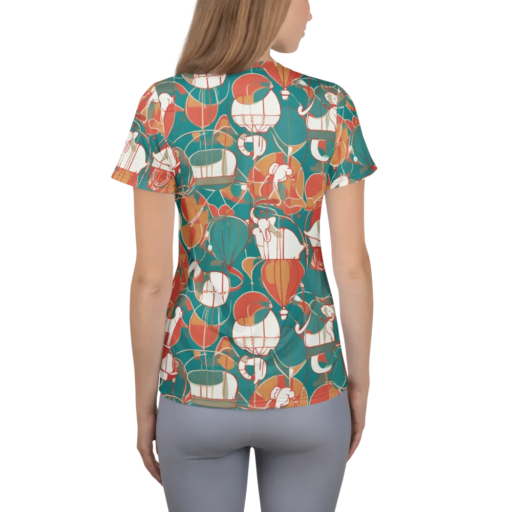 Elephant Airlift on Women's Athletic T-Shirt — Back