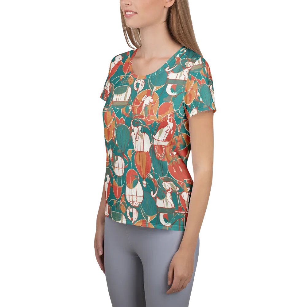 Elephant Airlift on Women's Athletic T-Shirt — Left