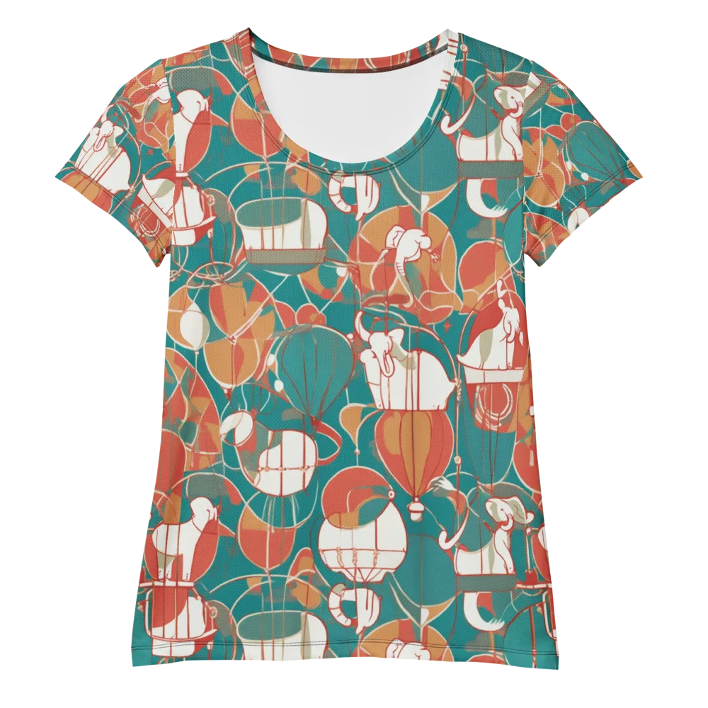 Elephant Airlift on Women's Athletic T-Shirt — Front