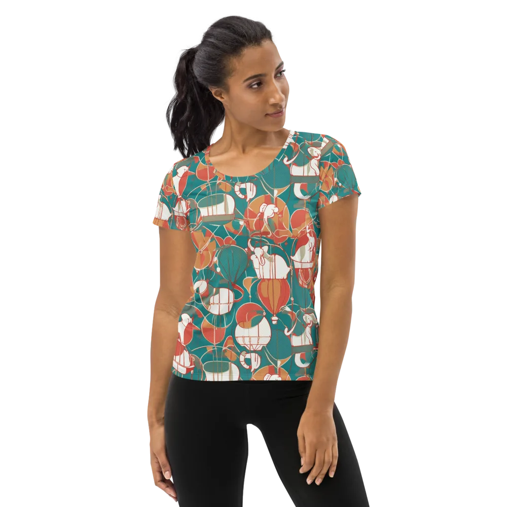 Elephant Airlift on Women's Athletic T-Shirt — Front