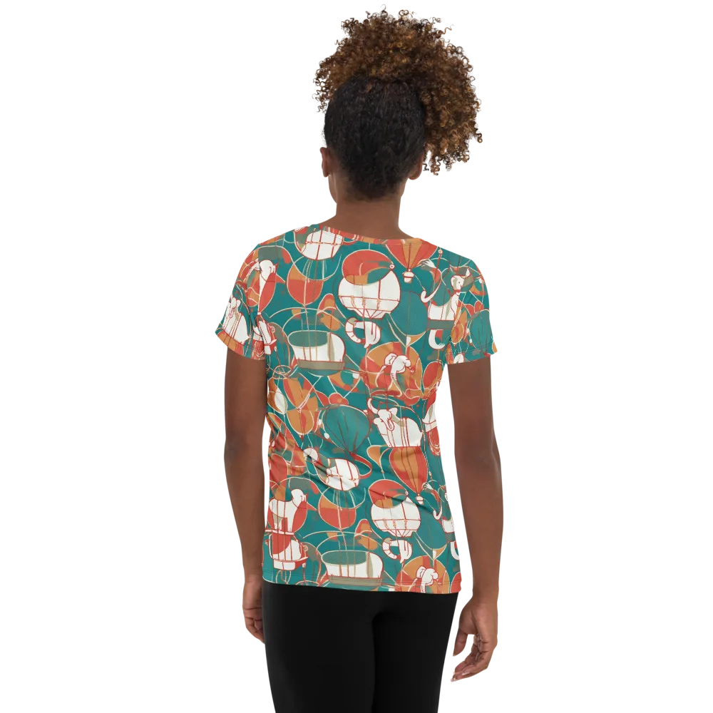 Elephant Airlift on Women's Athletic T-Shirt — Back