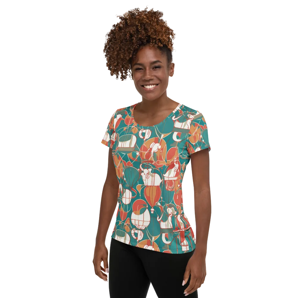 Elephant Airlift on Women's Athletic T-Shirt — Left