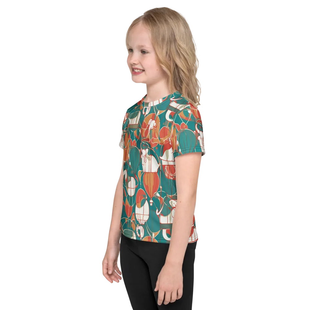 Elephant Airlift on Kids Crew Neck T-Shirt — Left