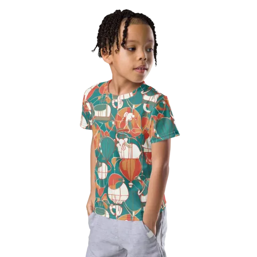 Elephant Airlift on a Kids Crew Neck T-Shirt