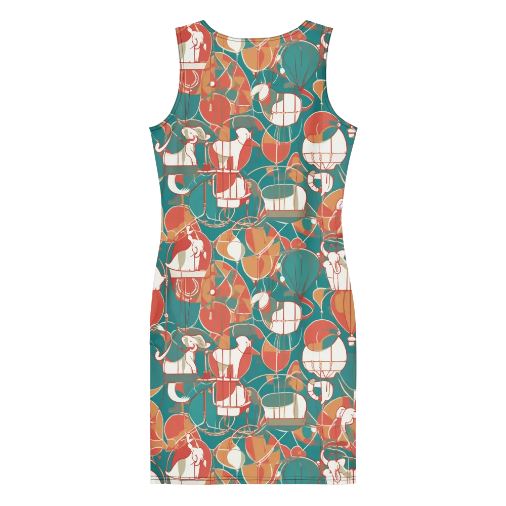 Elephant Airlift on Bodycon Dress — Back