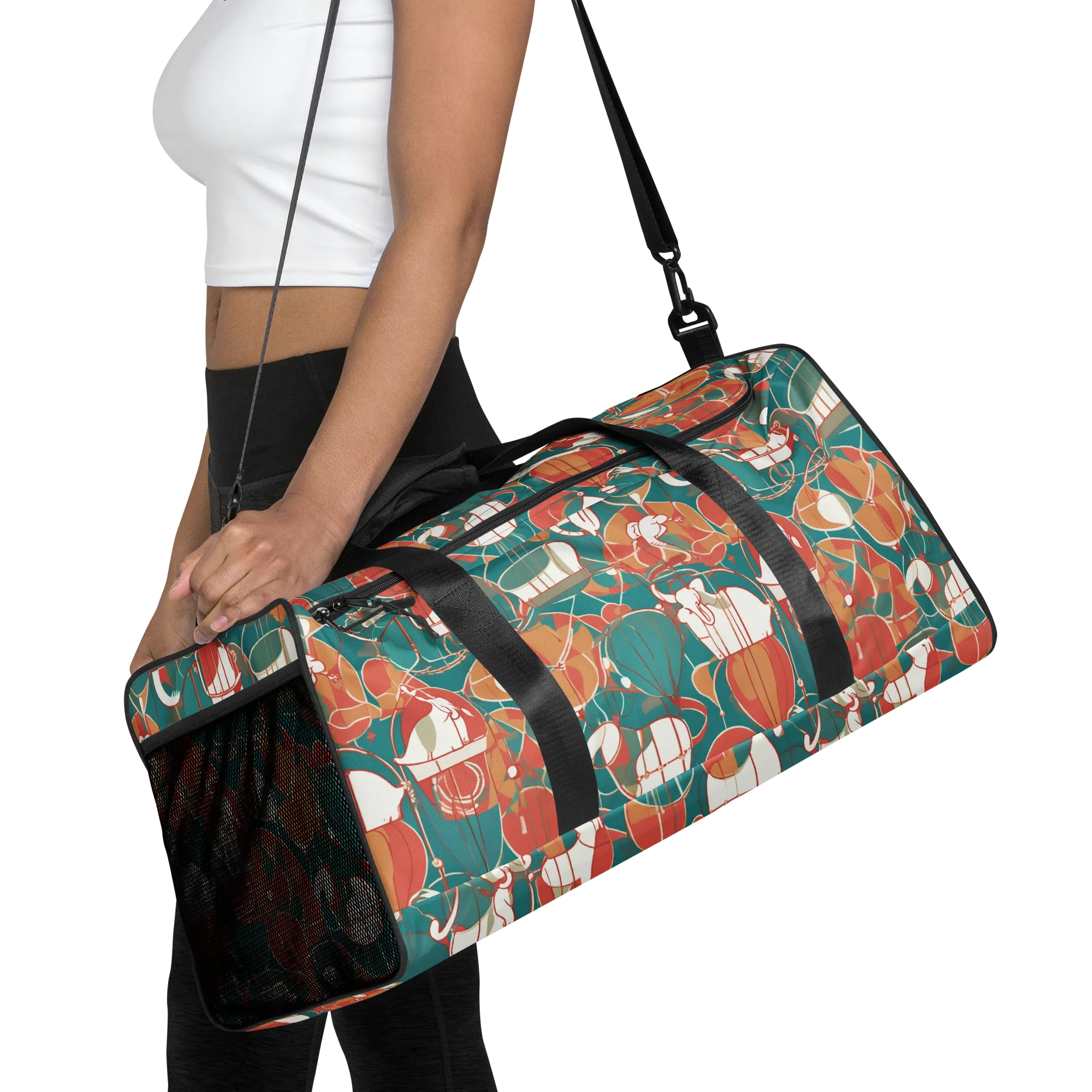 Elephant Airlift on Duffle Bag — Front