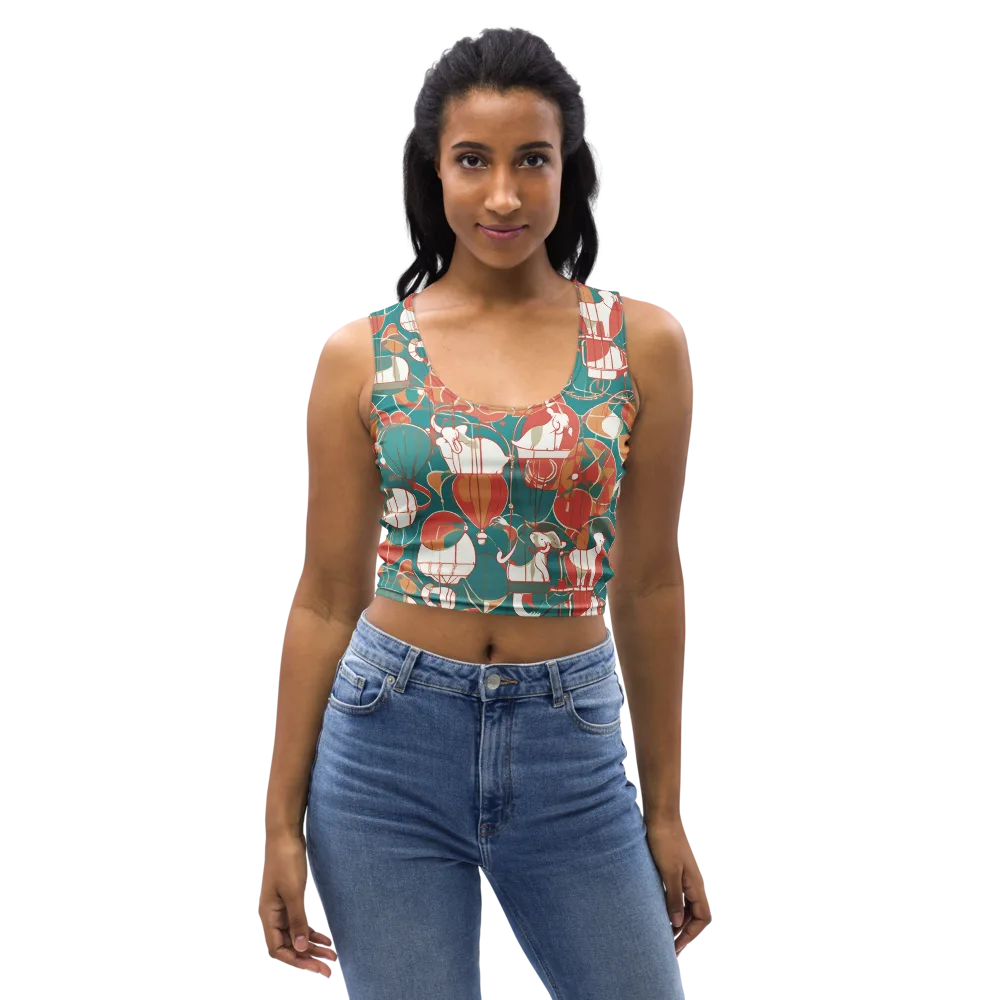 Elephant Airlift on Crop Top — Front