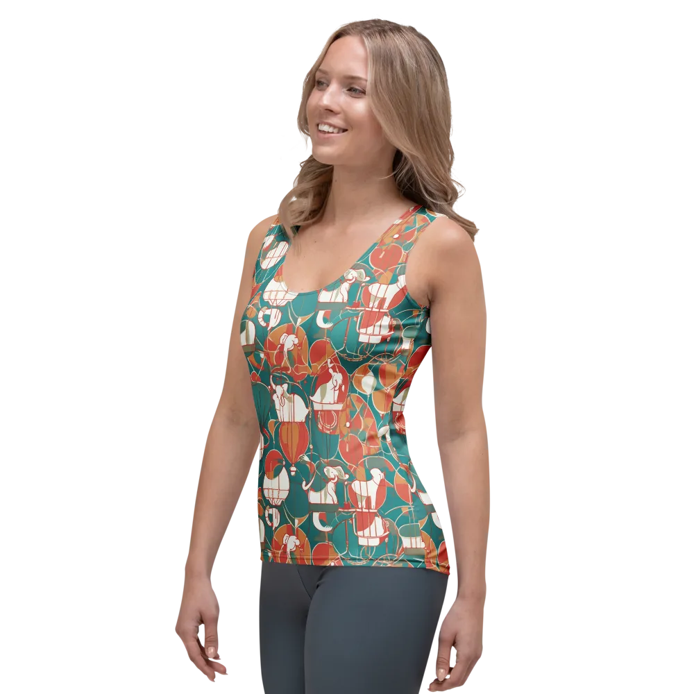 Elephant Airlift on Women's Tank Top — Left Front