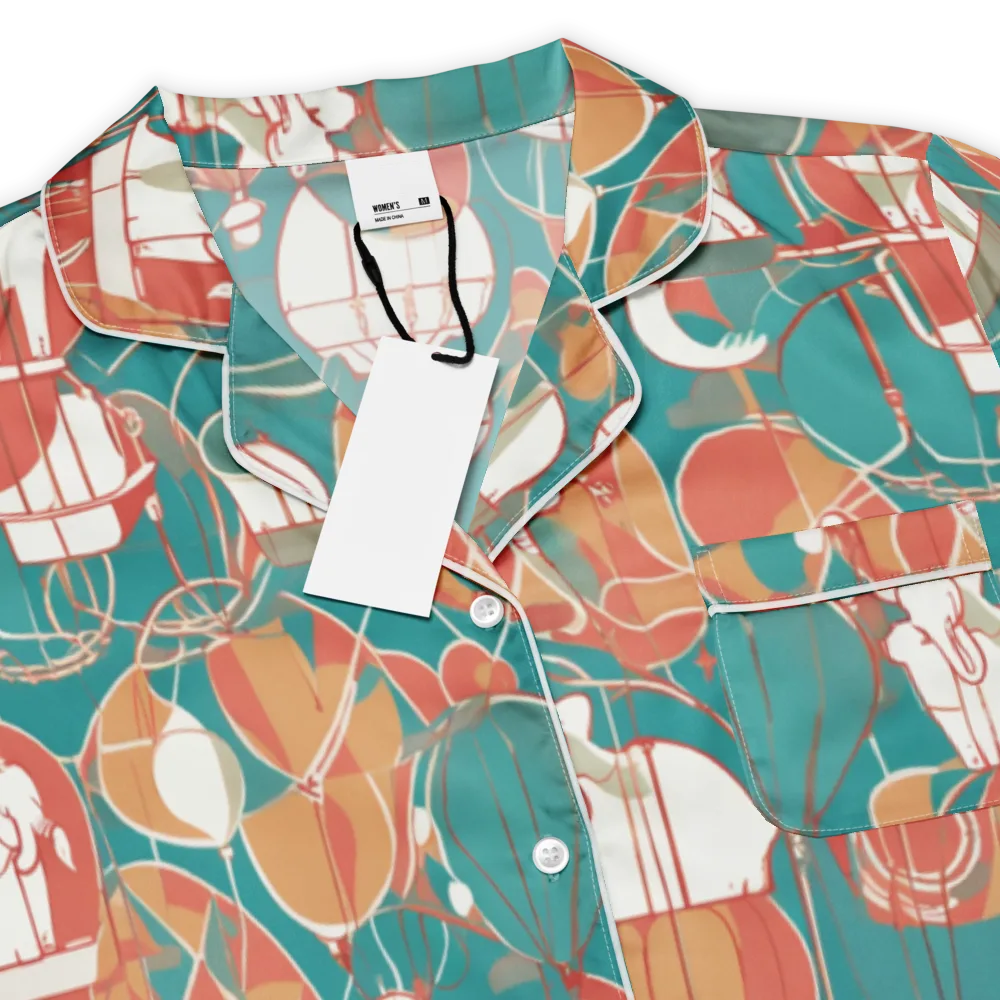 Elephant Airlift on Women's Short Sleeve Pajama Top — Product details