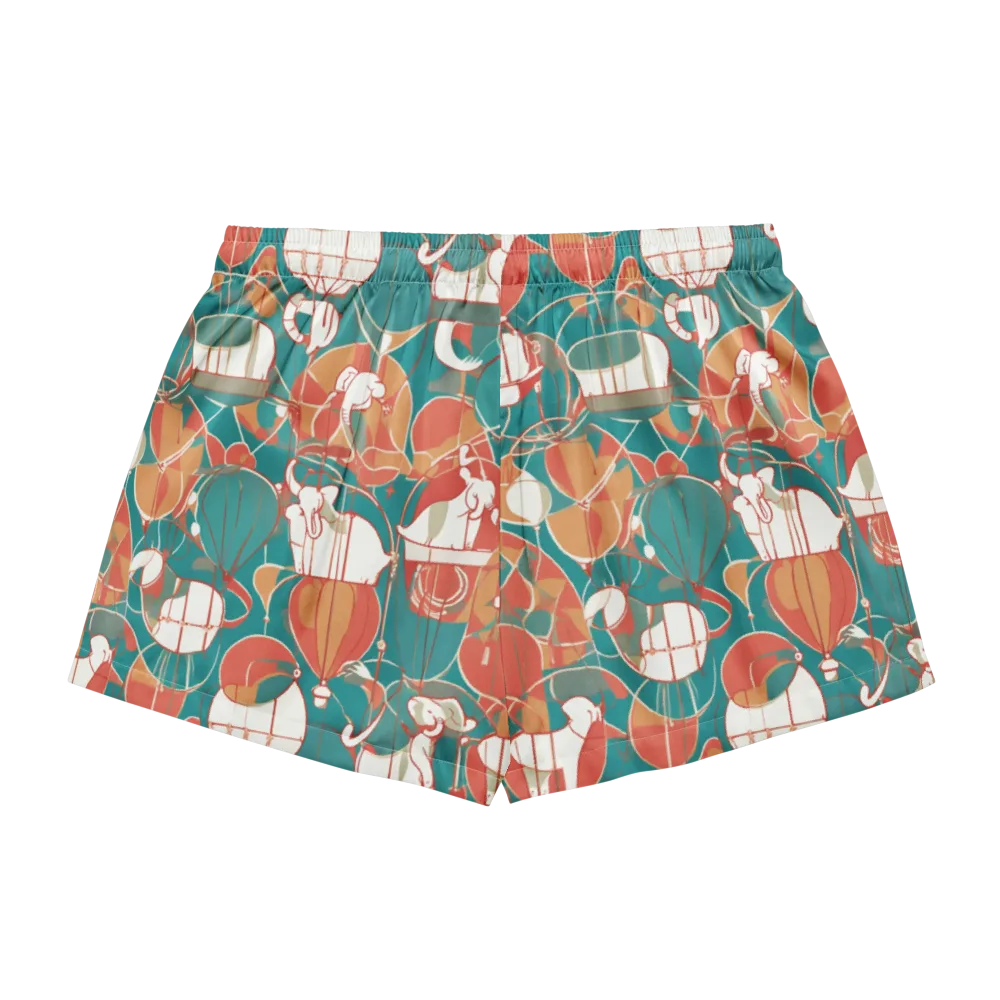 Elephant Airlift on Women's Pajama Shorts — Back