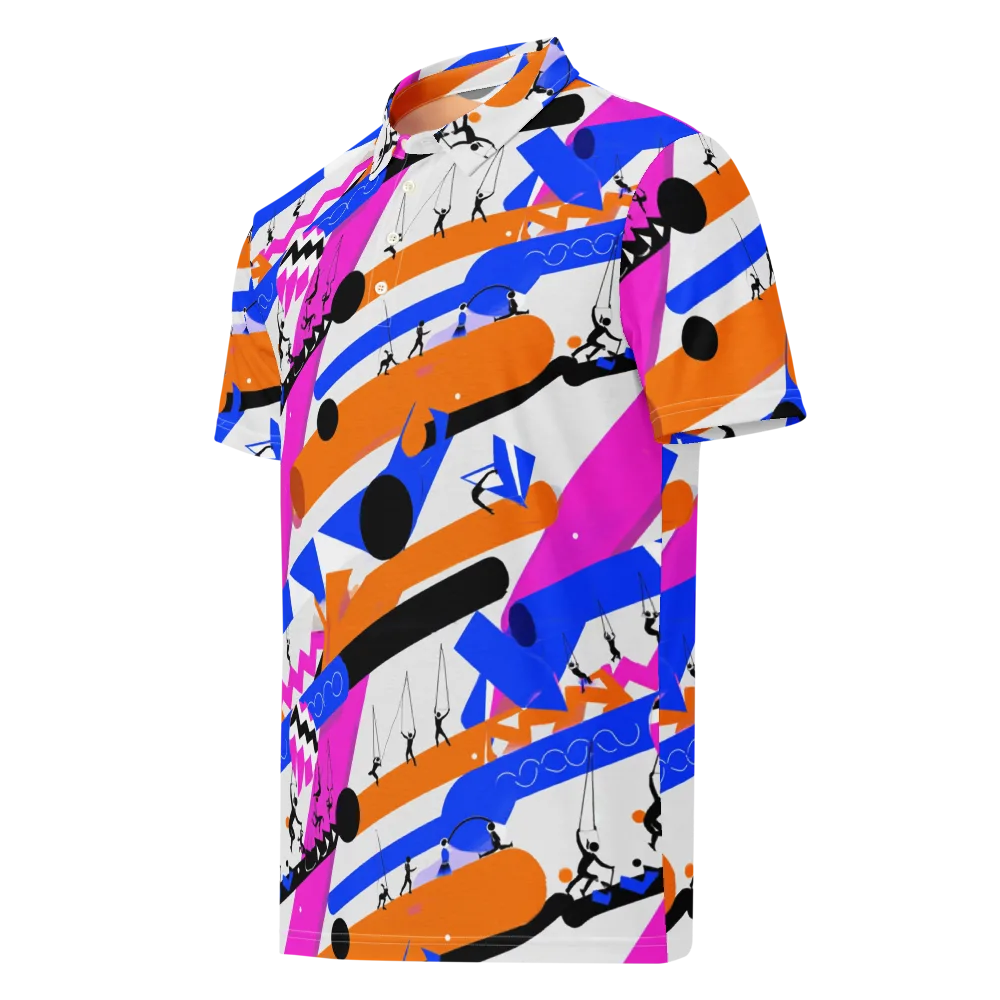 Skyline Swing on Men's Slim Fit Polo Shirt — Left Front