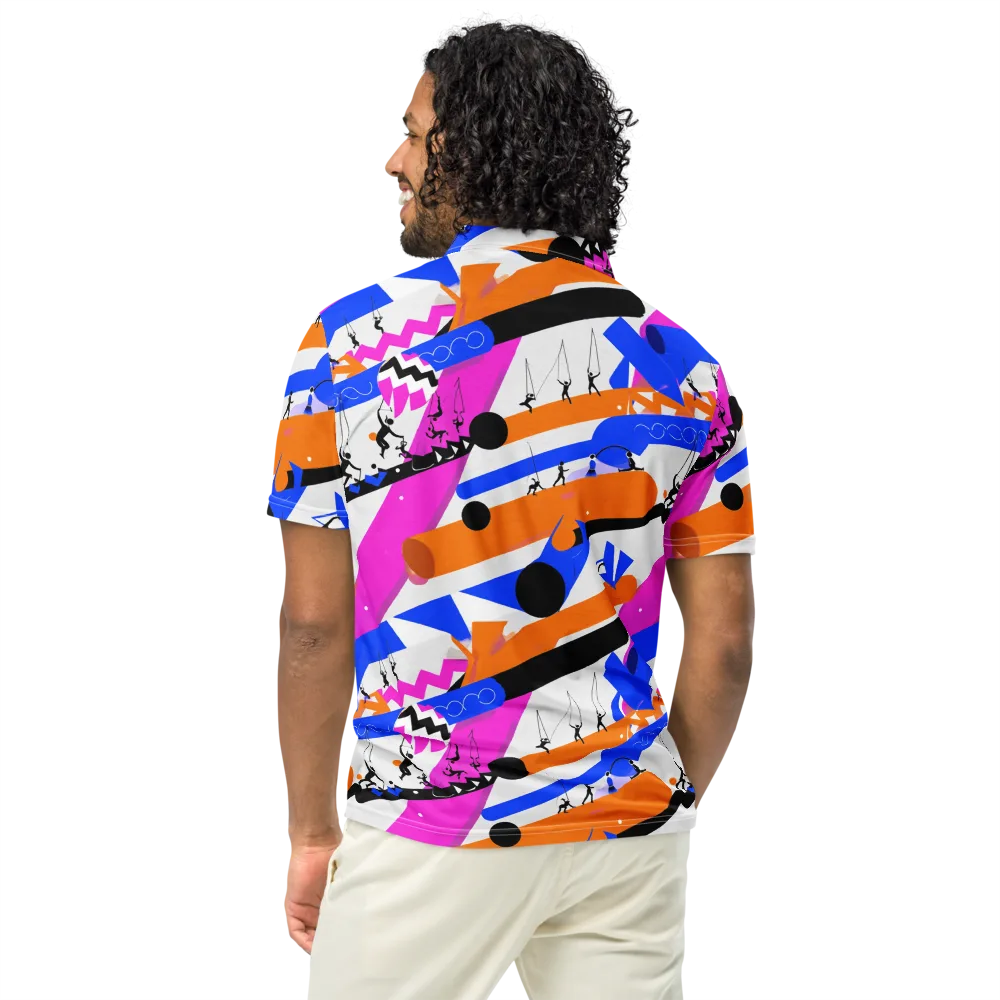 Skyline Swing on Men's Slim Fit Polo Shirt — Back