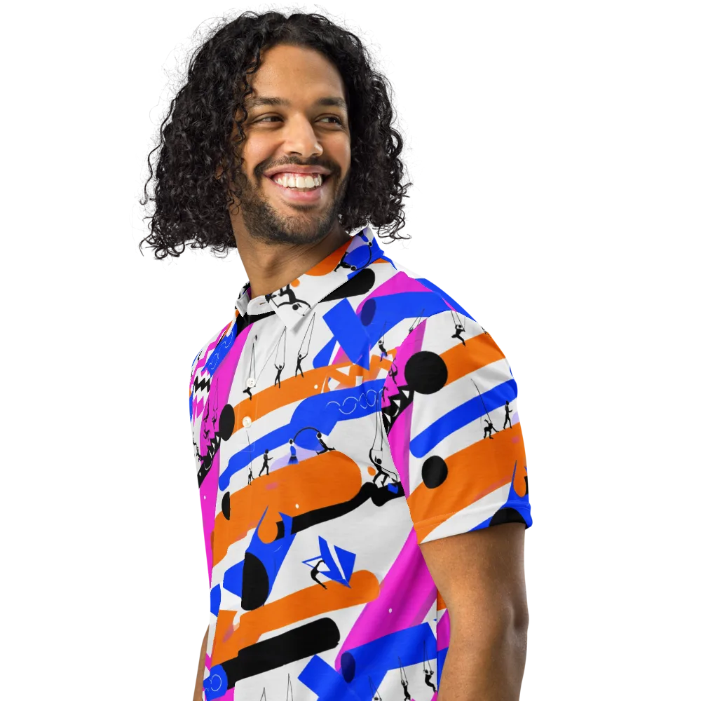 Skyline Swing on Men's Slim Fit Polo Shirt — Left Front