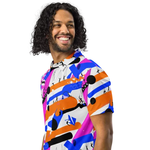 Skyline Swing on a Men's Slim Fit Polo Shirt