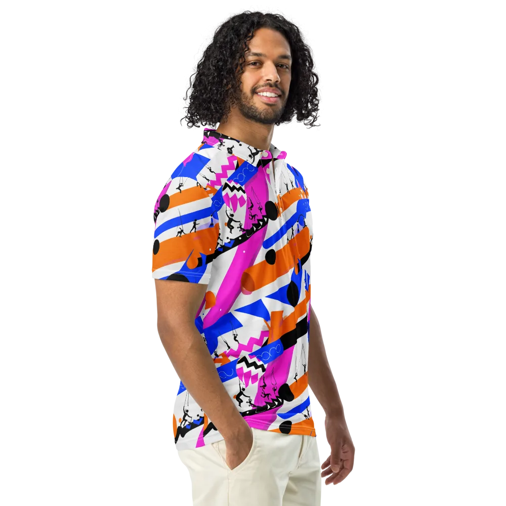 Skyline Swing on Men's Slim Fit Polo Shirt — Right Front