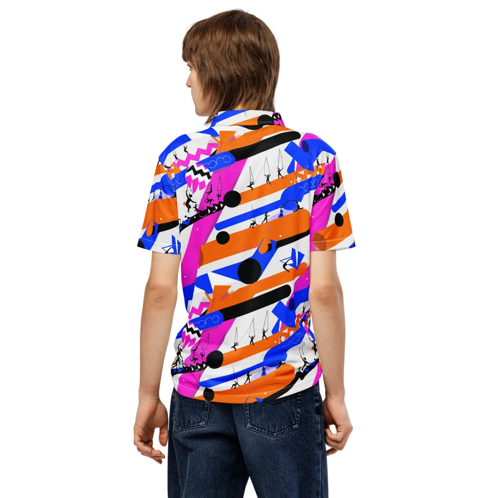 Skyline Swing on Men's Slim Fit Polo Shirt — Back