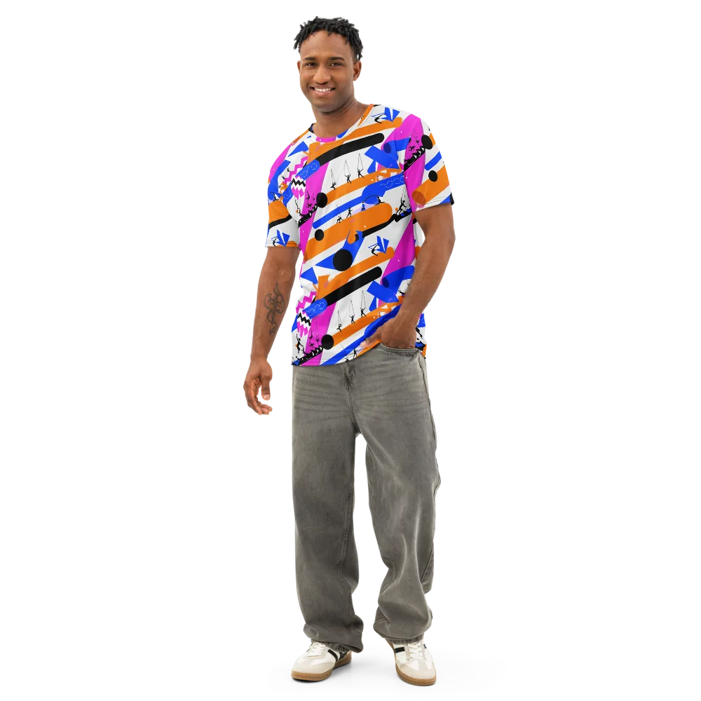 Skyline Swing on Men's Cotton Crew Neck T-Shirt — Front