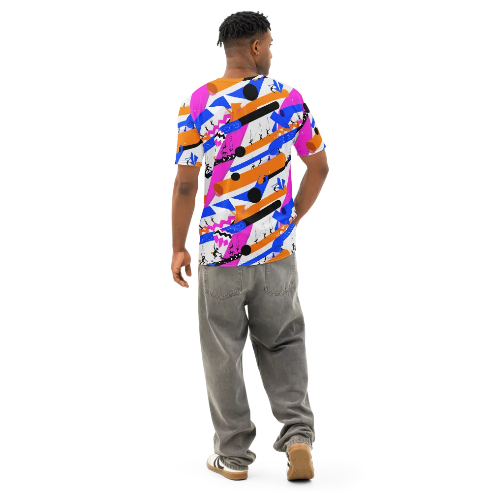 Skyline Swing on Men's Cotton Crew Neck T-Shirt — Back