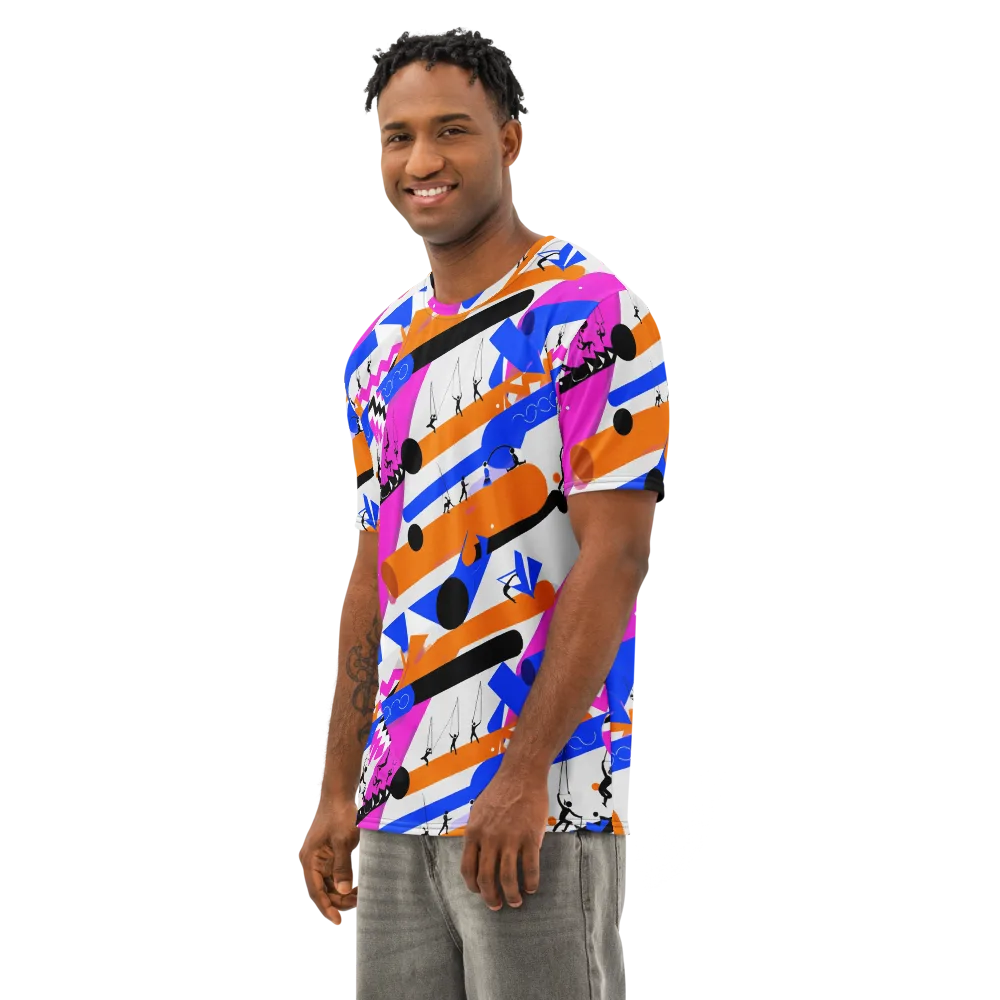 Skyline Swing on Men's Cotton Crew Neck T-Shirt — Left Front
