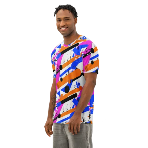 Skyline Swing on a Men's Cotton Crew Neck T-Shirt