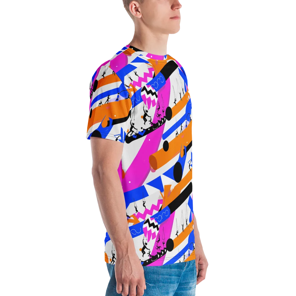 Skyline Swing on Men's Crew Neck T-Shirt — Right