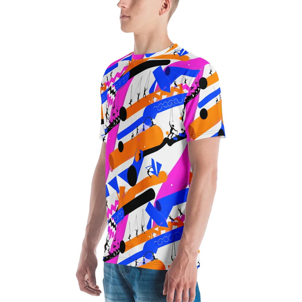 Skyline Swing on Men's Crew Neck T-Shirt — Left