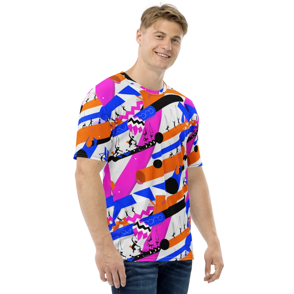 Skyline Swing on Men's Crew Neck T-Shirt — Right